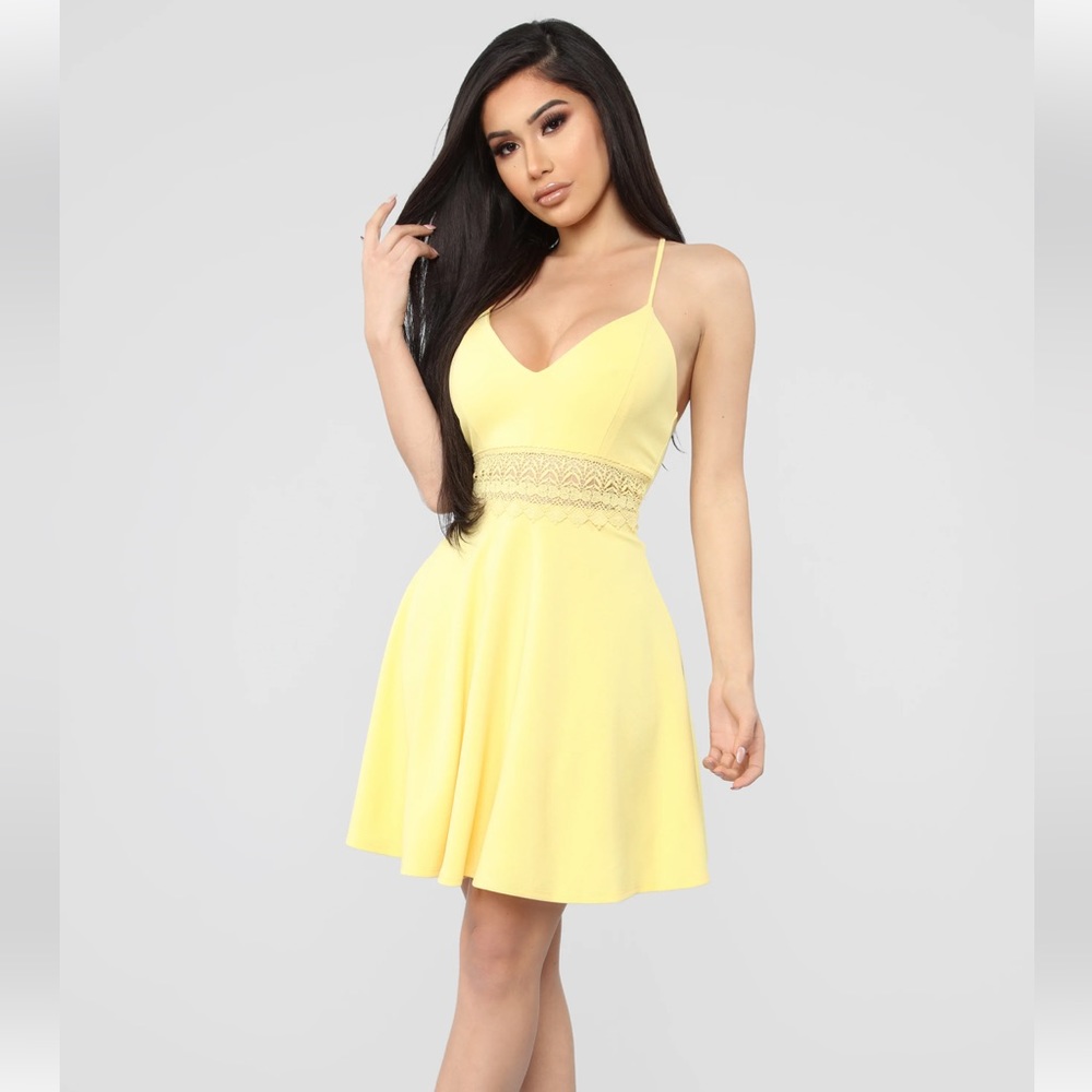 Cute Fashion Nova yellow mini dress